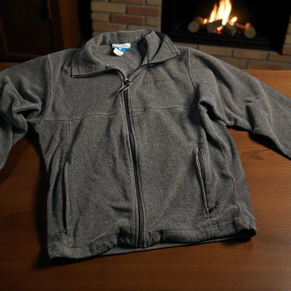 Columbia Softshell Jacket Men's Size Small Gray Full Zip